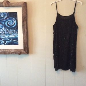 Sheer beaded slip dress
